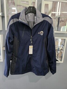 Antigua Navy and Gray Los Angeles Rams Lightweight Jacket